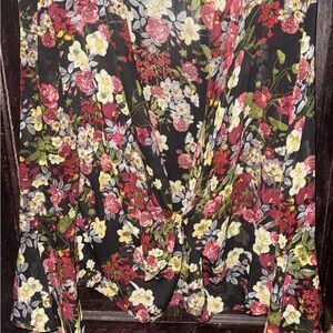 Umgee Floral Blouse - Black, Red, Yellow